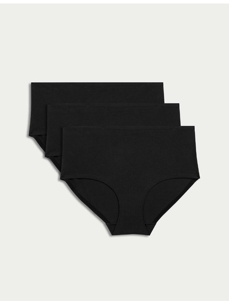 Marks & Spencer Magasderekú rövidnadrág láthatatlan szegéllyel Cool Comfort, 3 db Marks & Spencer fekete
