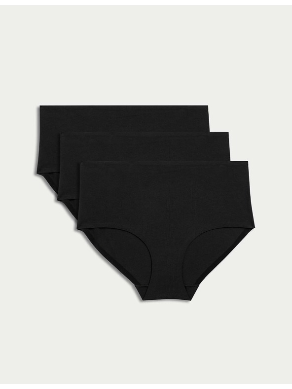 Marks & Spencer Magasderekú rövidnadrág láthatatlan szegéllyel Cool Comfort, 3 db Marks & Spencer fekete
