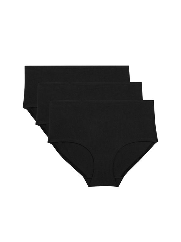 Marks & Spencer Magasderekú rövidnadrág láthatatlan szegéllyel Cool Comfort, 3 db Marks & Spencer fekete