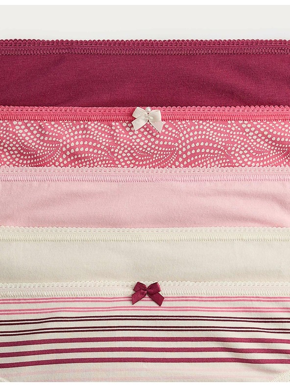 Marks & Spencer Csipkés bikini alsónemű Lycra™ pamutból, mintával, 5 db Marks & Spencer rózsaszín