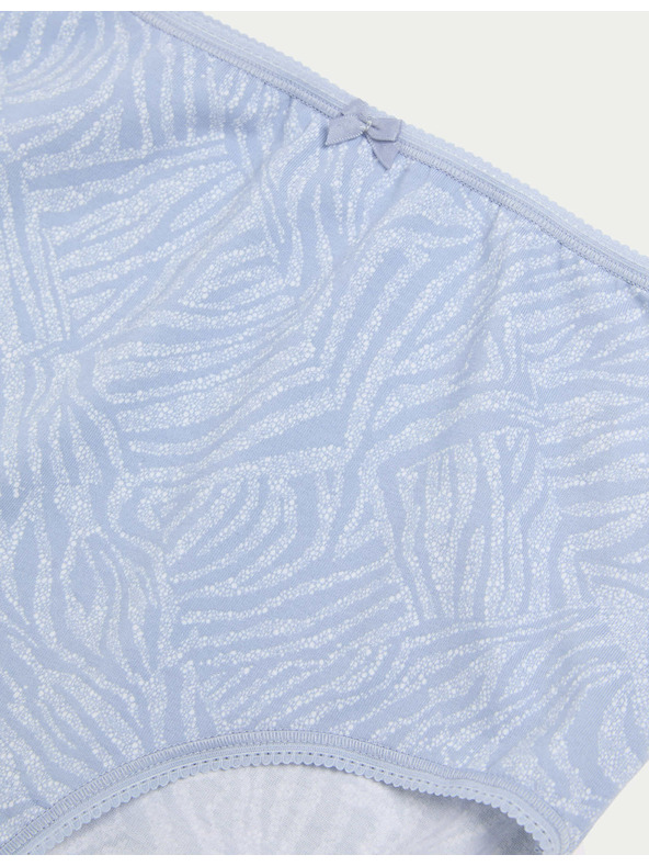 Marks & Spencer Derék alatti alsónemű mintával, Lycra™ pamutból, 5 db Marks & Spencer kék