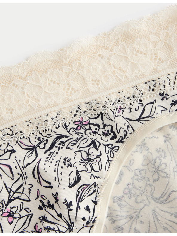 Marks & Spencer Magasan vágott alsónemű magas pamuttartalommal és mintával, 5 db Marks & Spencer zöld