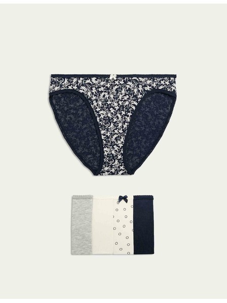 Marks & Spencer Magasan vágott alsónemű pamutból és Lycra™ anyagból, 5 db Marks & Spencer szürke