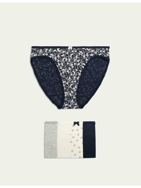 Marks & Spencer Magasan vágott alsónemű pamutból és Lycra™ anyagból, 5 db Marks & Spencer szürke