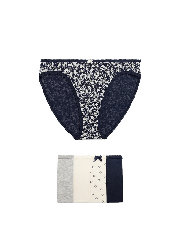 Marks & Spencer Magasan vágott alsónemű pamutból és Lycra™ anyagból, 5 db Marks & Spencer szürke