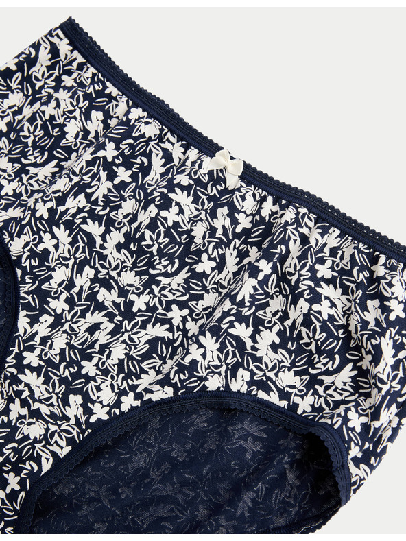 Marks & Spencer Rövid szárú alsónemű magas derékkal, mintával, Lycra™ pamutból, 5 db Marks & Spencer szürke