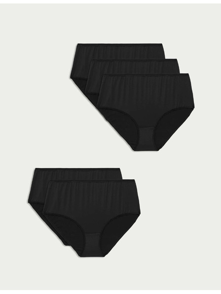 Marks & Spencer Rövid szárú alsónemű magas derékkal, mikroszálas, láthatatlan szegéllyel, 5 db Marks & Spencer fekete