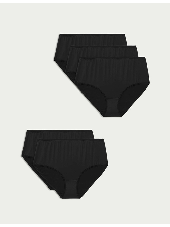 Marks & Spencer Rövid szárú alsónemű magas derékkal, mikroszálas, láthatatlan szegéllyel, 5 db Marks & Spencer fekete
