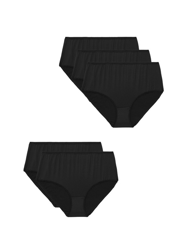Marks & Spencer Rövid szárú alsónemű magas derékkal, mikroszálas, láthatatlan szegéllyel, 5 db Marks & Spencer fekete