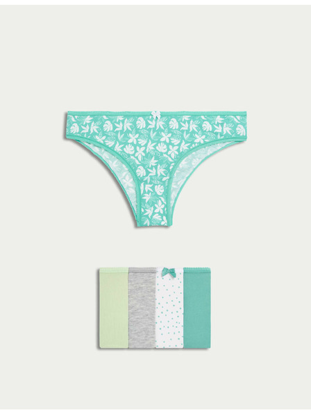 Marks & Spencer Brazil fazonú alsónemű magas pamuttartalommal és Lycra™ anyaggal, 5 db Marks & Spencer zöld