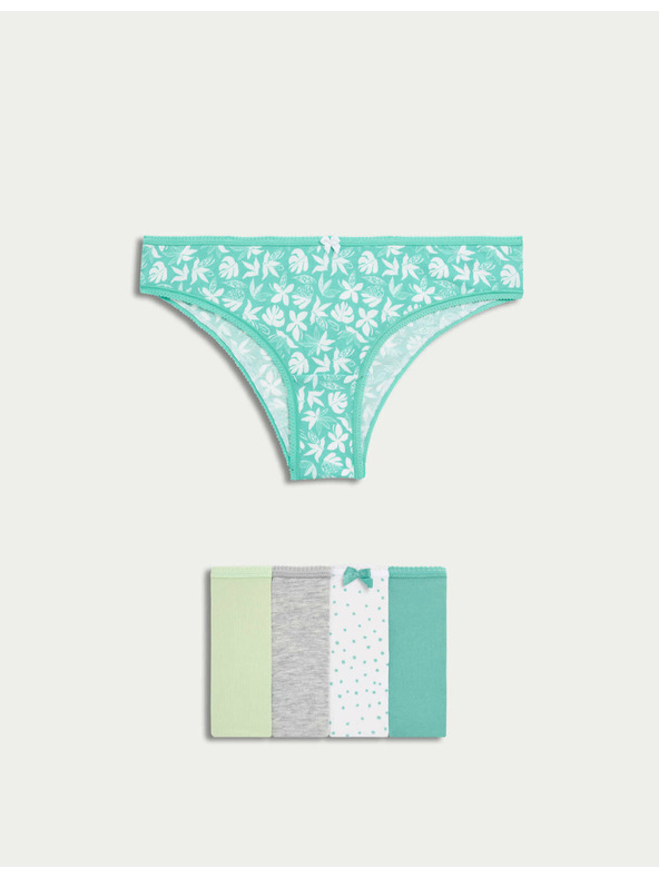 Marks & Spencer Brazil fazonú alsónemű magas pamuttartalommal és Lycra™ anyaggal, 5 db Marks & Spencer zöld