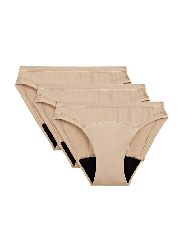 Marks & Spencer Rendkívül nedvszívó menstruációs bikini alsónemű, 3 db Marks & Spencer bézs