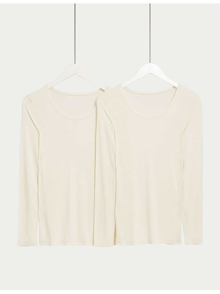 Marks & Spencer Marks & Spencer 2 db-os Heatgen™ technológiás hosszú ujjú thermo felső, krémszínű