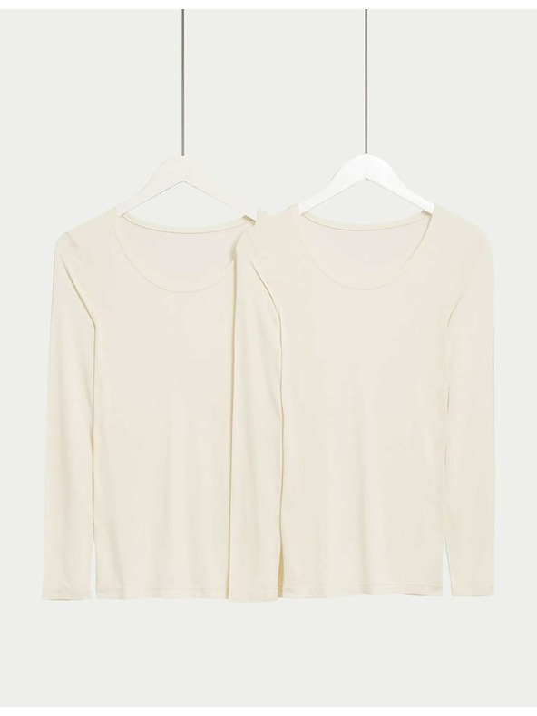 Marks & Spencer Marks & Spencer 2 db-os Heatgen™ technológiás hosszú ujjú thermo felső, krémszínű