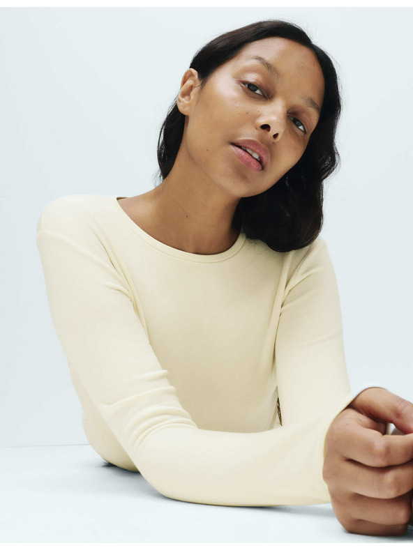 Marks & Spencer Marks & Spencer Heatgen™ technológiás nyakú thermo felső, közepes melegség, krémszínű