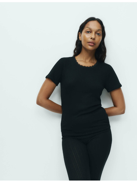 Marks & Spencer Marks & Spencer 2 db-os horgolt rövid ujjú thermo felső fekete