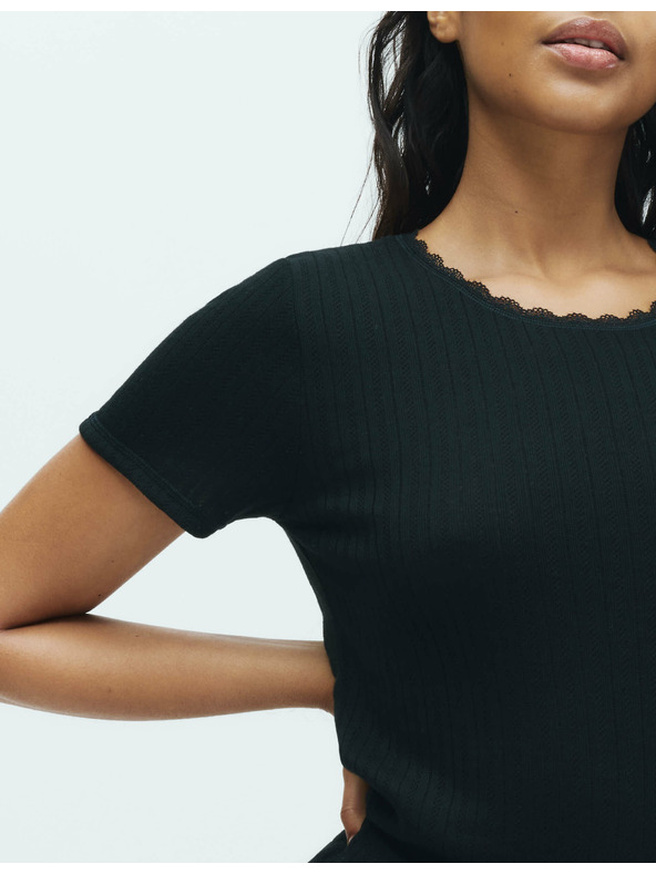 Marks & Spencer Marks & Spencer 2 db-os horgolt rövid ujjú thermo felső fekete