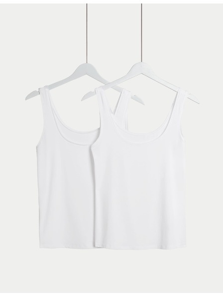 Marks & Spencer Marks & Spencer 2 db-os Flexifit™ magas modal tartalmú trikó fehér