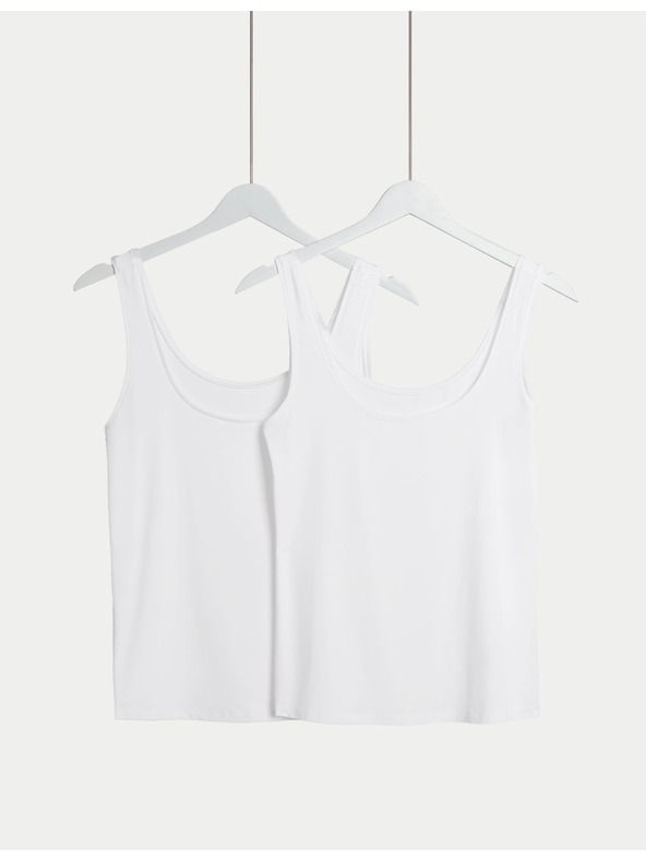 Marks & Spencer Marks & Spencer 2 db-os Flexifit™ magas modal tartalmú trikó fehér