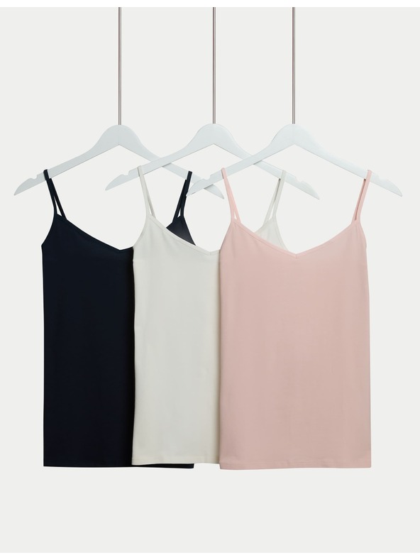 Marks & Spencer Marks & Spencer 3 db-os pántos trikó magas pamuttartalommal, sötétkék