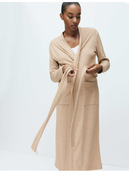 Marks & Spencer Marks & Spencer széles bordázatú köntös krémszínű