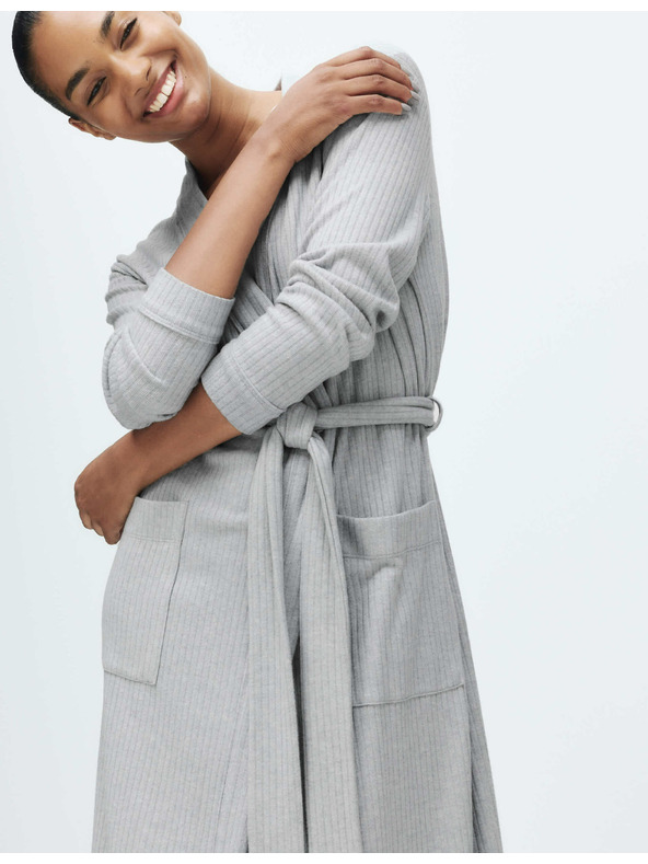 Marks & Spencer Széles bordás fürdőköpeny Marks & Spencer szürke