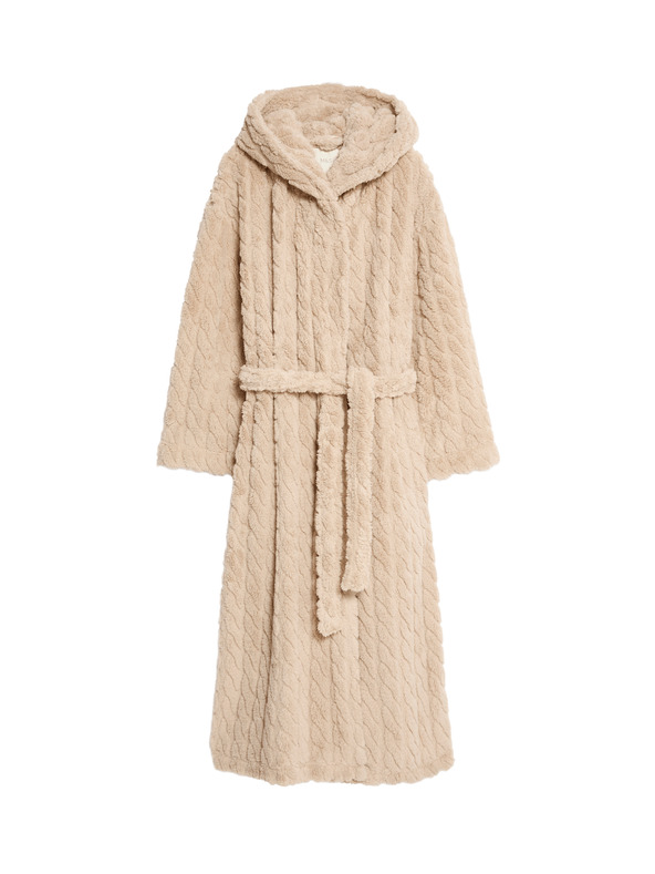 Marks & Spencer Kapucnis hosszú zsorzsett fürdőköpeny Marks & Spencer törtfehér