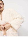 Marks & Spencer Mackós műszőrme átvetős kardigán Marks & Spencer törtfehér