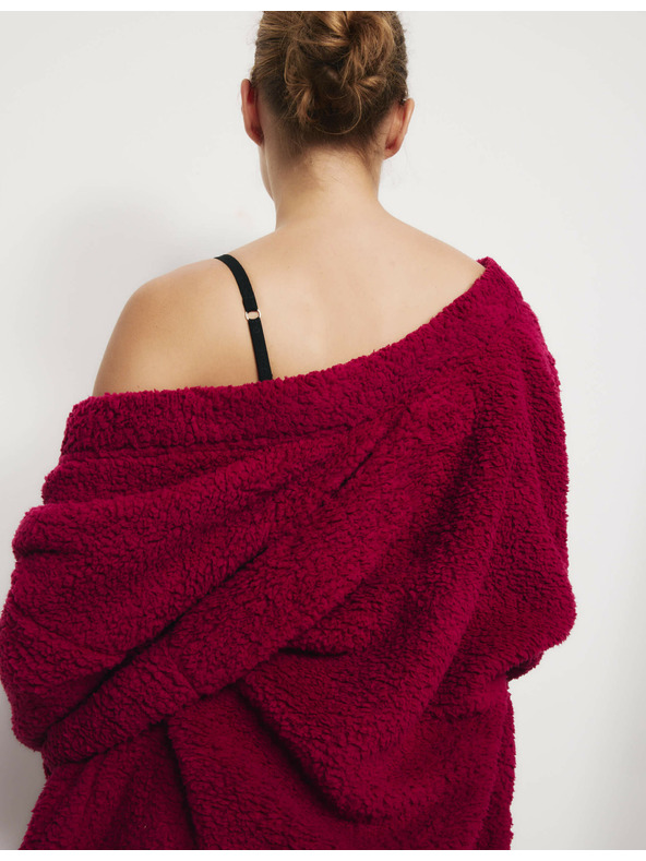 Marks & Spencer Mackós műszőrme átvetős kardigán Marks & Spencer rózsaszín