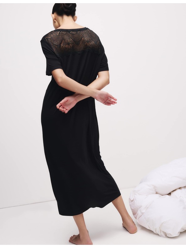 Marks & Spencer Csipkebetétes hálóing Marks & Spencer fekete