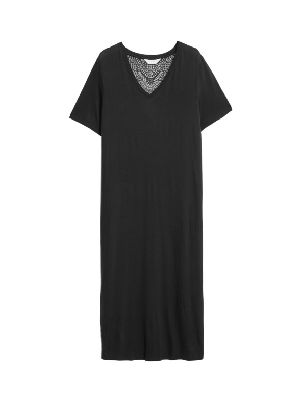 Marks & Spencer Csipkebetétes hálóing Marks & Spencer fekete