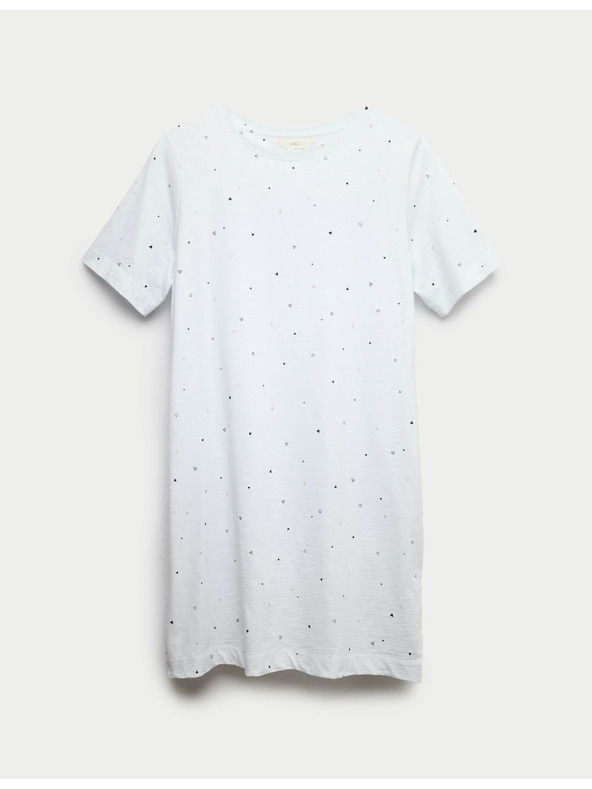 Marks & Spencer Nyomott mintás 100% pamut hálóing Marks & Spencer fehér