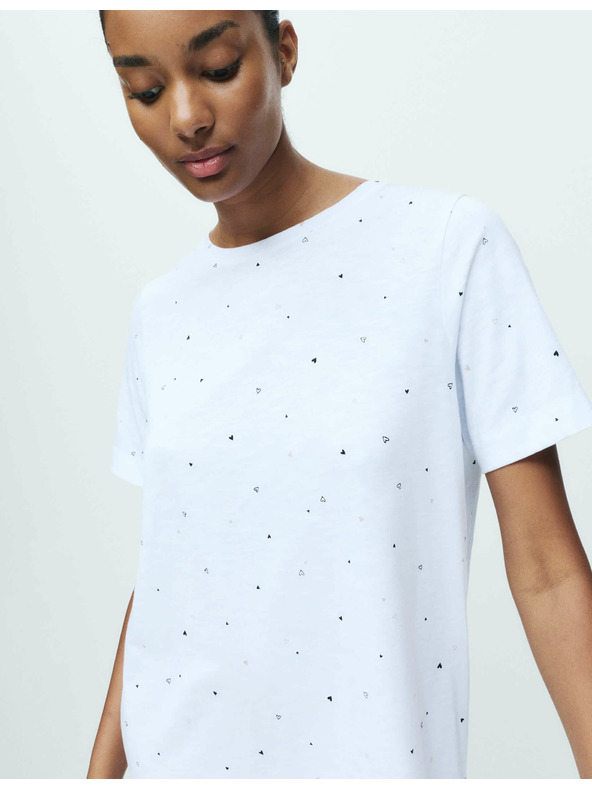 Marks & Spencer Nyomott mintás 100% pamut hálóing Marks & Spencer fehér