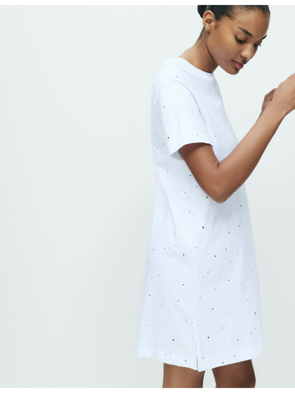 Marks & Spencer Nyomott mintás 100% pamut hálóing Marks & Spencer fehér