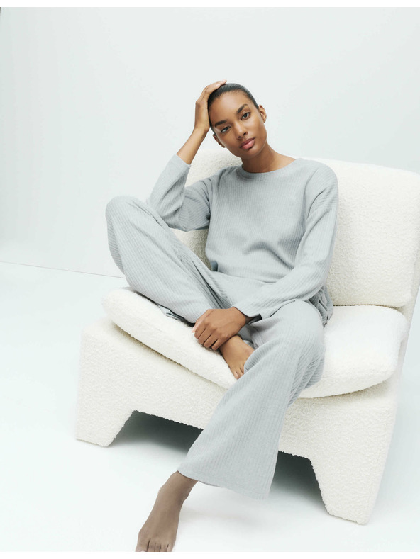 Marks & Spencer Bordázott pizsama alsórész széles szárral Marks & Spencer szürke