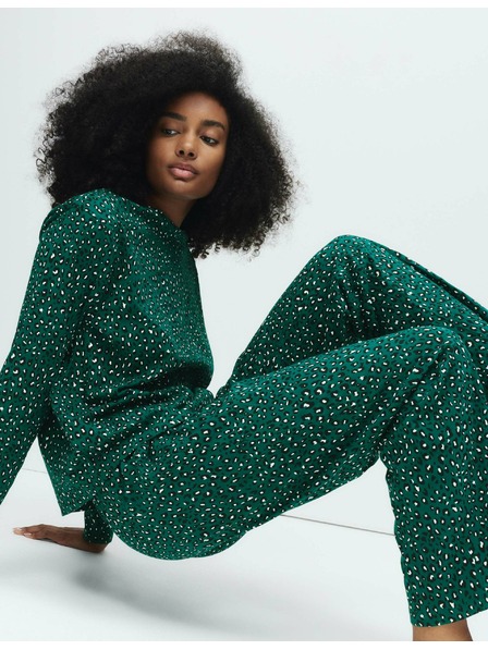 Marks & Spencer Tiszta pamut pizsama szett nyomtatott mintával Marks & Spencer zöld