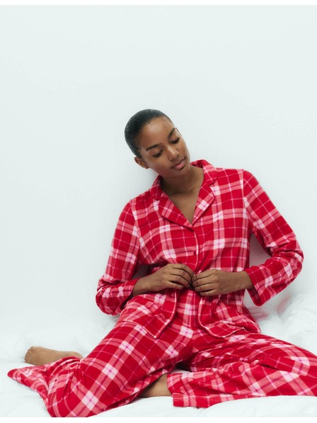 Marks & Spencer Polár pizsama szett nyomtatott mintával Marks & Spencer piros