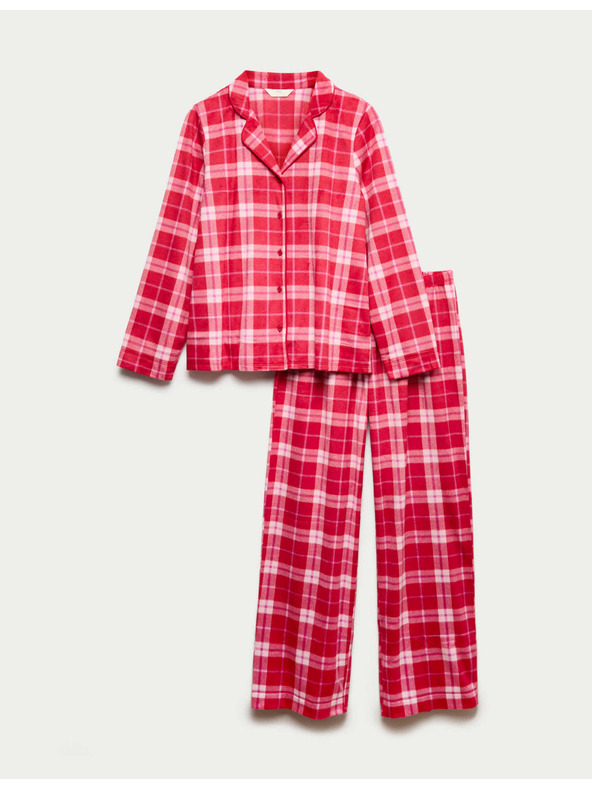 Marks & Spencer Polár pizsama szett nyomtatott mintával Marks & Spencer piros