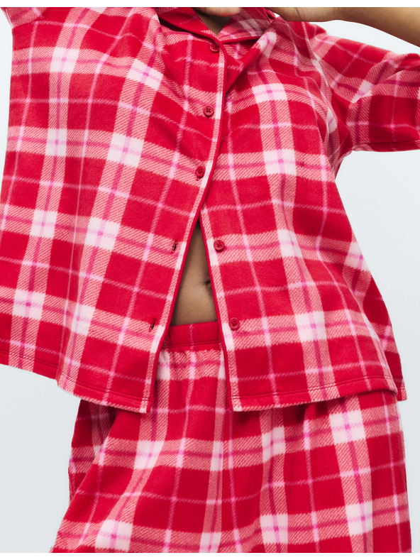 Marks & Spencer Polár pizsama szett nyomtatott mintával Marks & Spencer piros