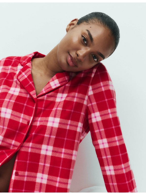 Marks & Spencer Polár pizsama szett nyomtatott mintával Marks & Spencer piros