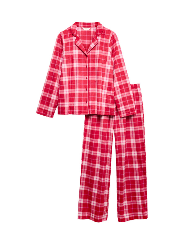 Marks & Spencer Polár pizsama szett nyomtatott mintával Marks & Spencer piros