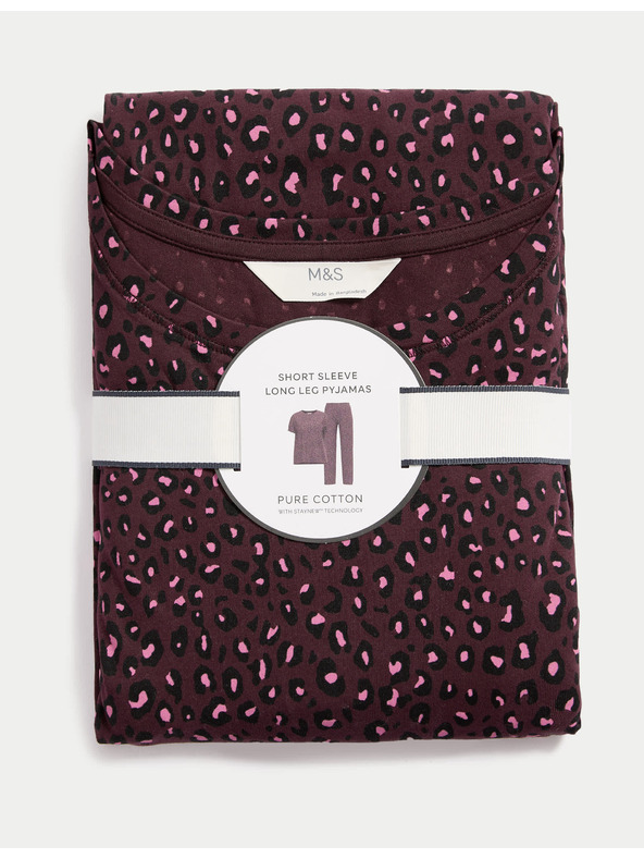 Marks & Spencer Nyomatos pizsama szett magas pamuttartalommal Marks & Spencer piros