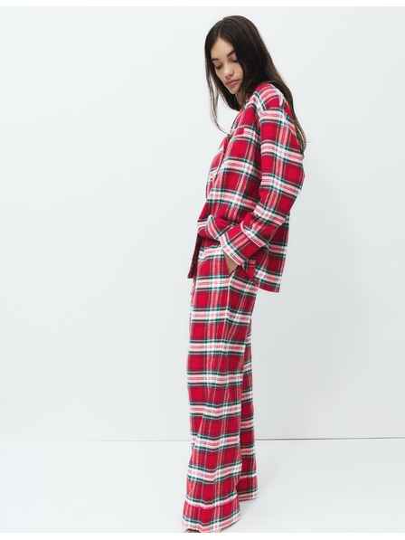 Marks & Spencer Marks & Spencer karácsonyi kockás otthoni 100% pamut pizsama szett piros