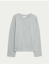 Marks & Spencer Marks & Spencer bordázott nyakú hosszú ujjú pizsama felső szürke