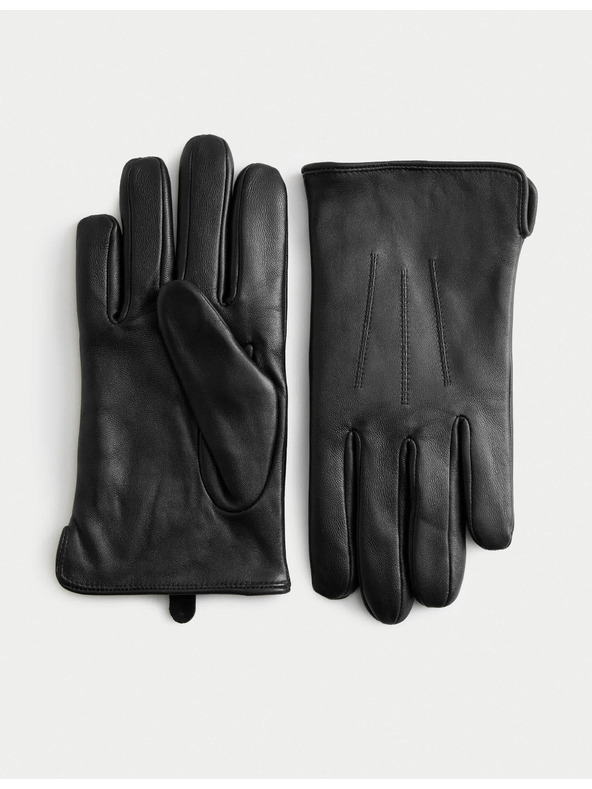Marks & Spencer Bőr kesztyű Thermowarmth™ technológiával Marks & Spencer fekete