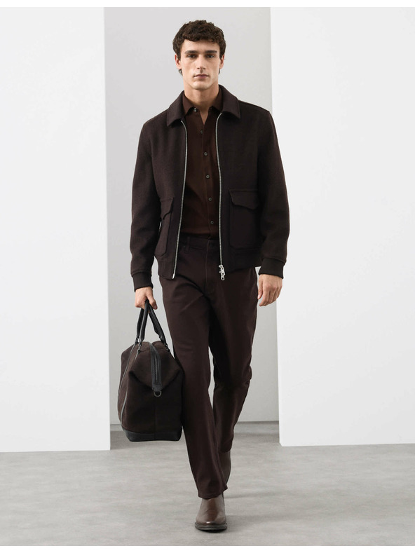 Marks & Spencer Marks & Spencer jersey pamuting, normál szabású, könnyen vasalható barna