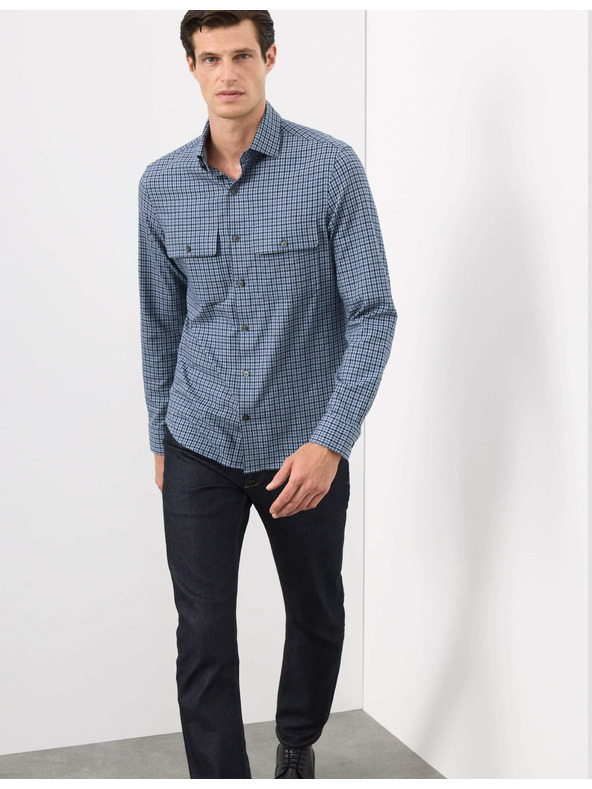 Marks & Spencer Marks & Spencer kockás, magas pamuttartalmú, könnyen vasalható ing kék