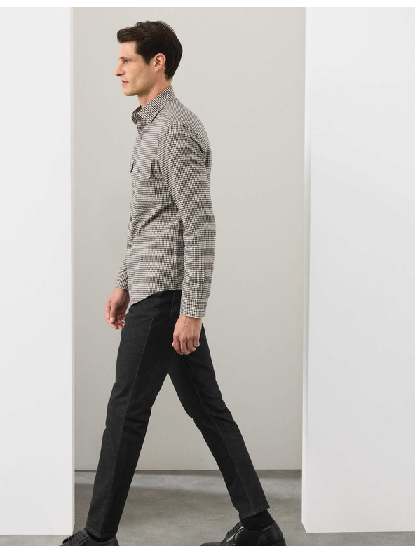 Marks & Spencer Marks & Spencer kockás, magas pamuttartalmú, könnyen vasalható ing bézs