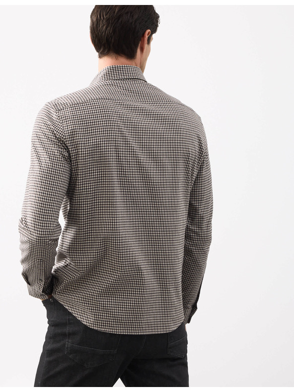 Marks & Spencer Marks & Spencer kockás, magas pamuttartalmú, könnyen vasalható ing bézs