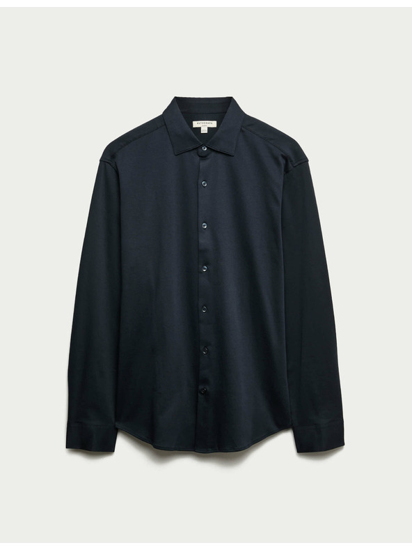 Marks & Spencer Marks & Spencer jersey pamuting, normál szabású, könnyen vasalható tengerkék